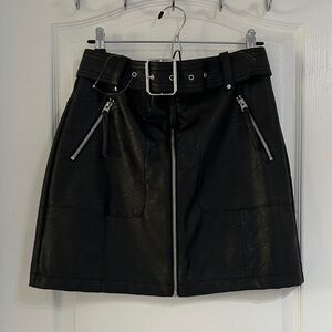 Topshop Black Mini Skirt with Zipper Accents
